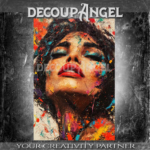 Papier Mousseline Vibrant Sensuel Femme Pop Art - Découpage Vert