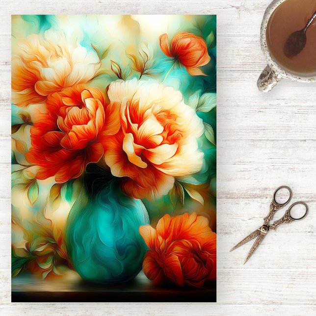 Papier Mousseline Vibrant Watercolor Floral Tissue Paper (Créateur téléchargé)