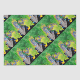 PAPIER MOUSSELINE VIBRATION DE MATTER, FRACTAL WOMAN IN GREEN YELLOW