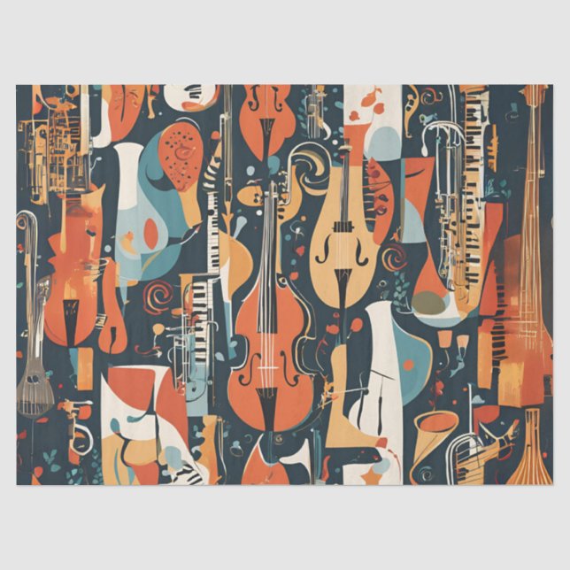 Papier Mousseline Vibrations de Jazz Fantaisiste (Recto)