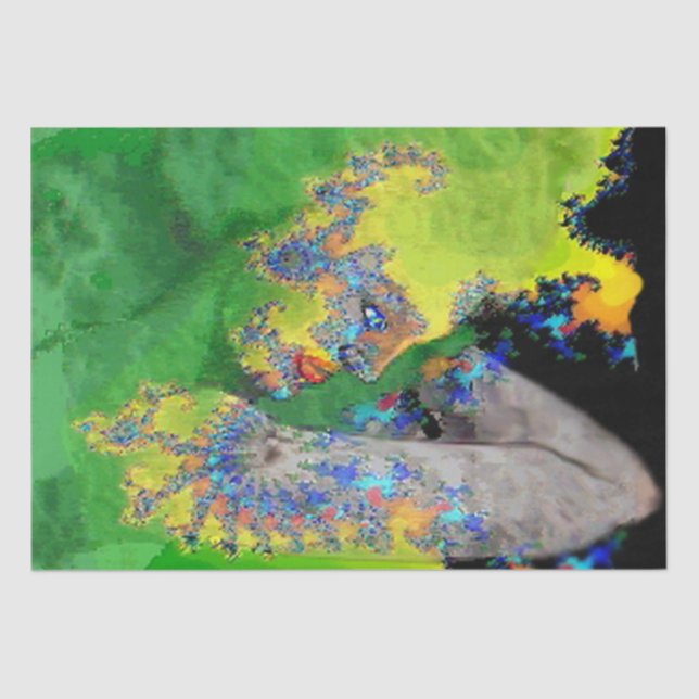 PAPIER MOUSSELINE VIBRATIONS DE MATIÈRE, LA FEMME EN FRACTAUX JAUNES (Recto)