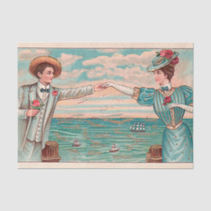 Papier Mousseline Victorian Beach Love Dressy Ocean Mariage Couple