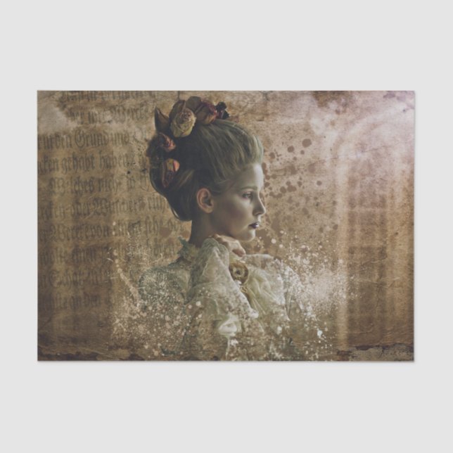 Papier Mousseline Victorian Ghost Lady in Waiting (Recto)