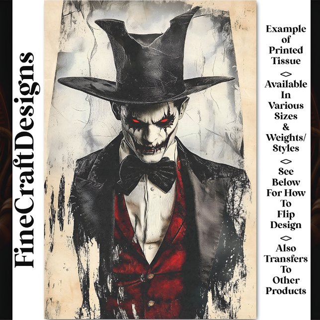 Papier Mousseline Victorian Gothic Sinister Villain BB6 Découpage (Créateur téléchargé)