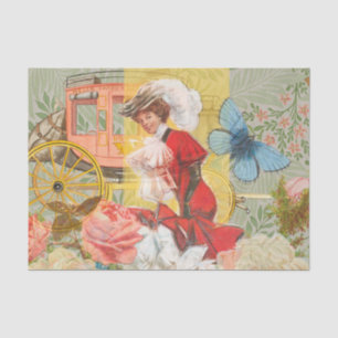 Papier Mousseline Victorian Lady Woman Fun Carriage
