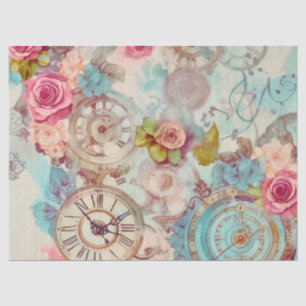 Papier Mousseline Victorian Pastel Steampunk Motif