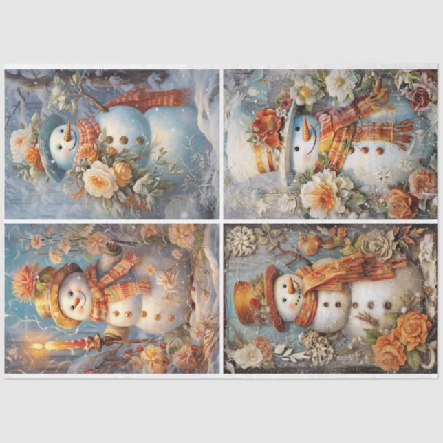 Papier Mousseline Victorian Snow Ladies 4 carré (Recto)