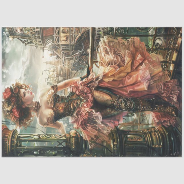 Papier Mousseline Victorian Steampunk Lady (Recto)