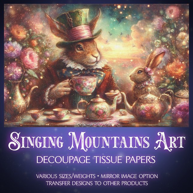 Papier Mousseline Victorian Tea Party Floral Wonderland Decoupage (Créateur téléchargé)