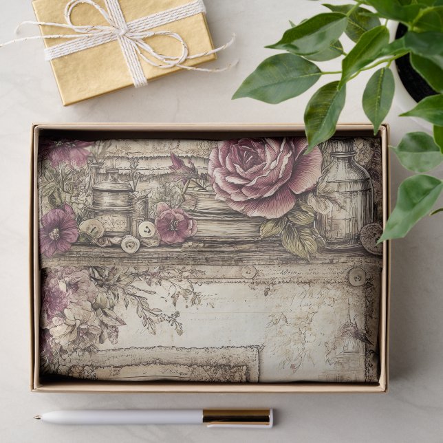 Papier Mousseline Victorien & Dentelle  (Cadeau)