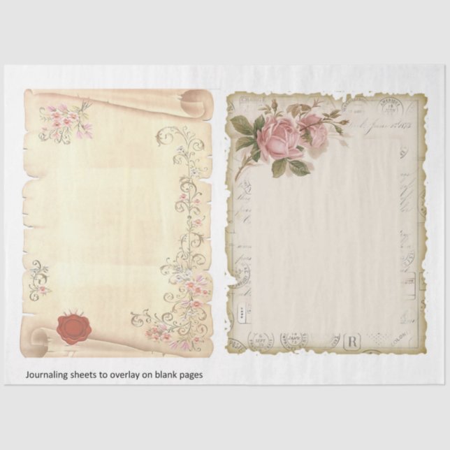 Papier Mousseline Victorien Shabby Chic Series Design 8 (Recto)