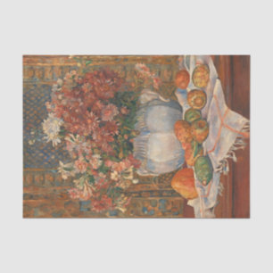 Papier Mousseline Vie morte avec des fleurs et des poires de criquet