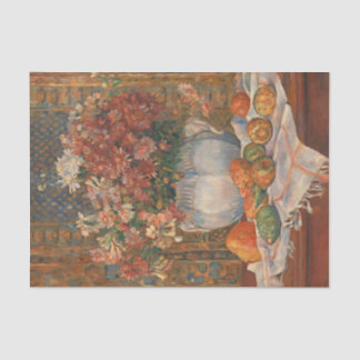 Papier Mousseline Vie morte avec des fleurs et des poires de criquet