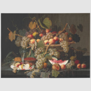 Papier Mousseline Vie morte avec des raisins