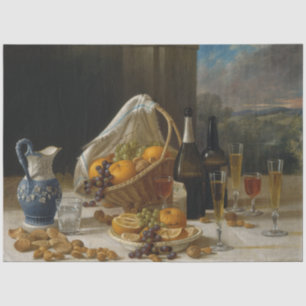 Papier Mousseline Vie morte avec Fruit et Vin