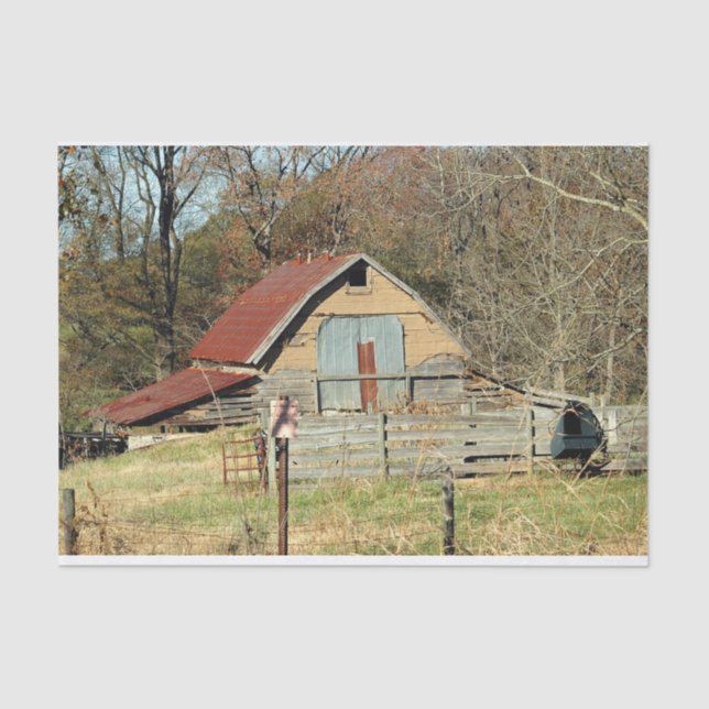 Papier Mousseline Vieille grange rustique Géorgie rurale (Recto)