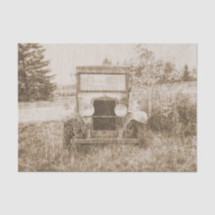 Papier Mousseline Vieille voiture vintage texture sépia antique rust