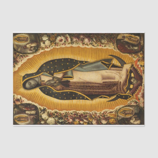 Papier Mousseline Vierge de Guadalupe par Manuel de Arellano (Recto)