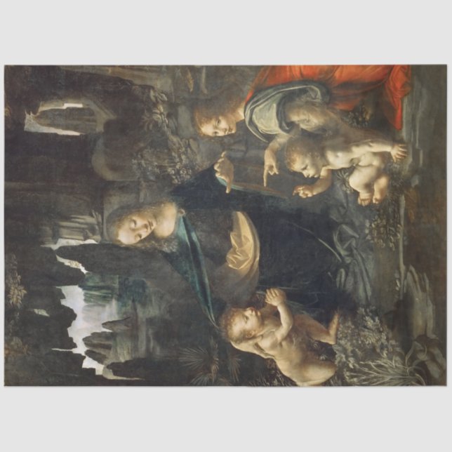 Papier Mousseline Vierge des Roches, Léonard de Vinci (Recto)