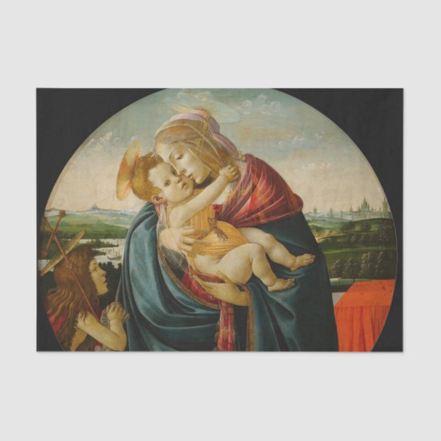 Papier Mousseline Vierge et enfant avec saint Jean le Baptiste (Recto)