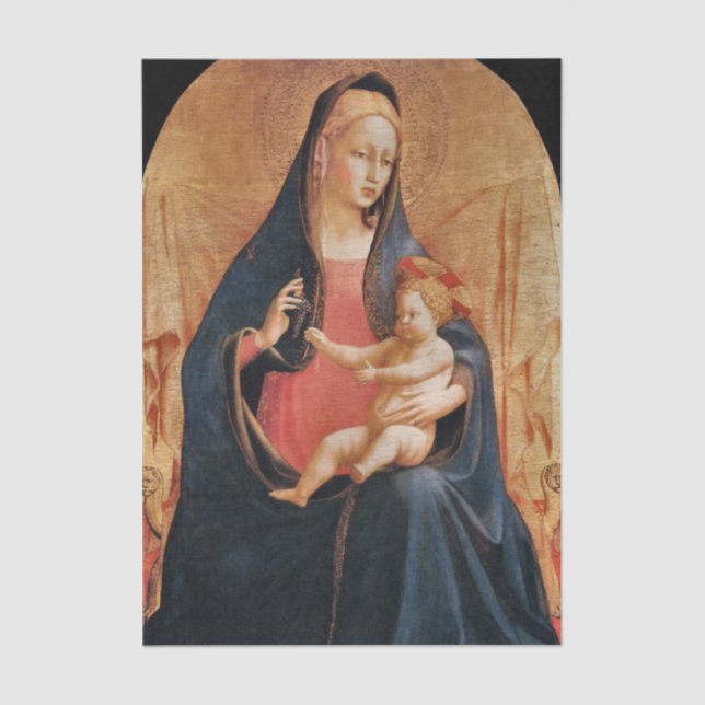Papier Mousseline Vierge et enfant des raisins par Fra Angelico (Recto)