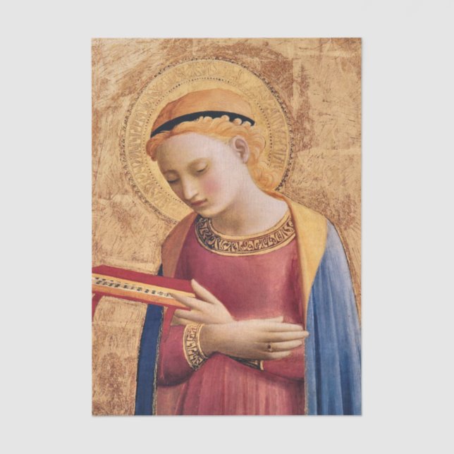 Papier Mousseline Vierge Marie Annunciate par Fra Angelico (Recto)