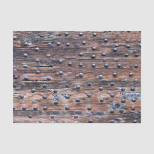 Papier Mousseline Vieux bois patiné rustique avec des clous