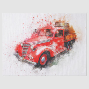 Papier Mousseline Vieux camionnage Vintage aquarelle découpage