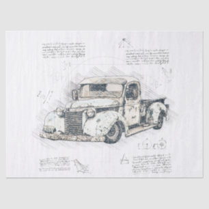 Papier Mousseline Vieux Chevrolet Retro Classic Truck Decoupage