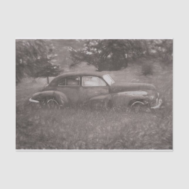 Papier Mousseline Vieux découpage d'art russe antique de Sepia Car V (Recto)