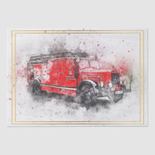 Papier Mousseline Vieux découpage de camion Vintage d'incendie