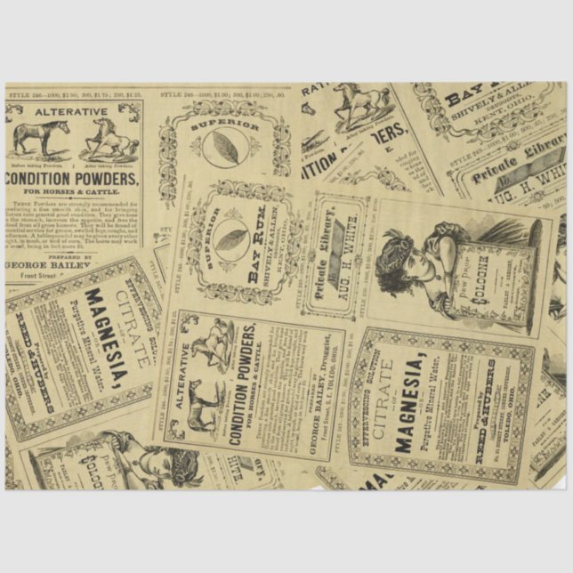 Papier Mousseline Vieux journal vintage  (Recto)