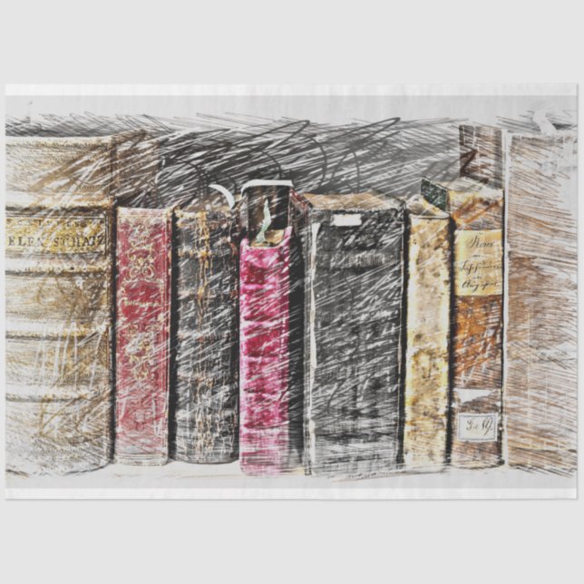 Papier Mousseline Vieux livre Vintage papier de découpage (Recto)