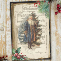 Vieux Monde Père Noël & Partition Musique Découpag