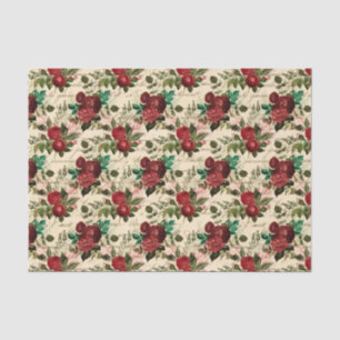Papier Mousseline Vieux Motif de Rose Rouge