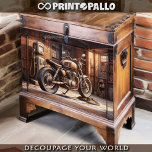 Papier Mousseline Vieux motocycle garé dans un garage vintage<br><div class="desc">Transformez votre expérience d'artisanat avec des sujets vintages dans notre image de découpage. Notre collection offre une gamme variée d'options pour convenir à chaque préférence artistique et thème de projet. Laissez libre cours à votre imagination en donnant vie à ces motifs exquis.</div>
