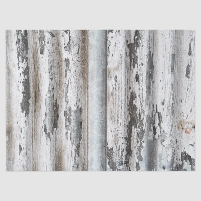 Papier Mousseline Vieux mur de peinture ébréché en métal ondulé (Recto)