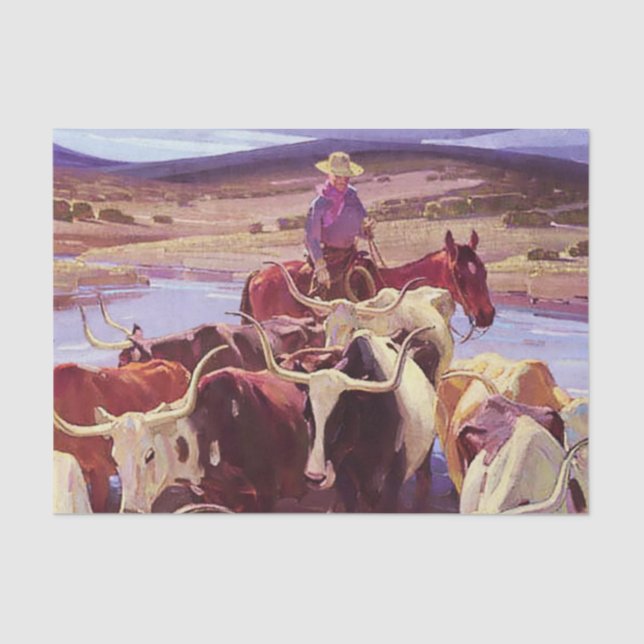 Papier Mousseline "Vieux Texas" de W Herbert Dunton (Recto)