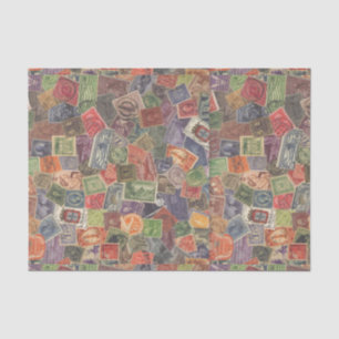 Papier Mousseline Vieux timbres Graphique