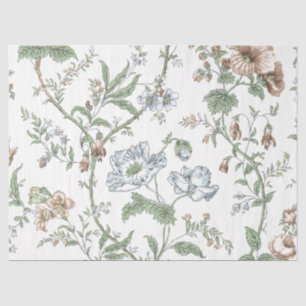 Papier Mousseline Vignes vintage Rouge Bleu Motif Découpage