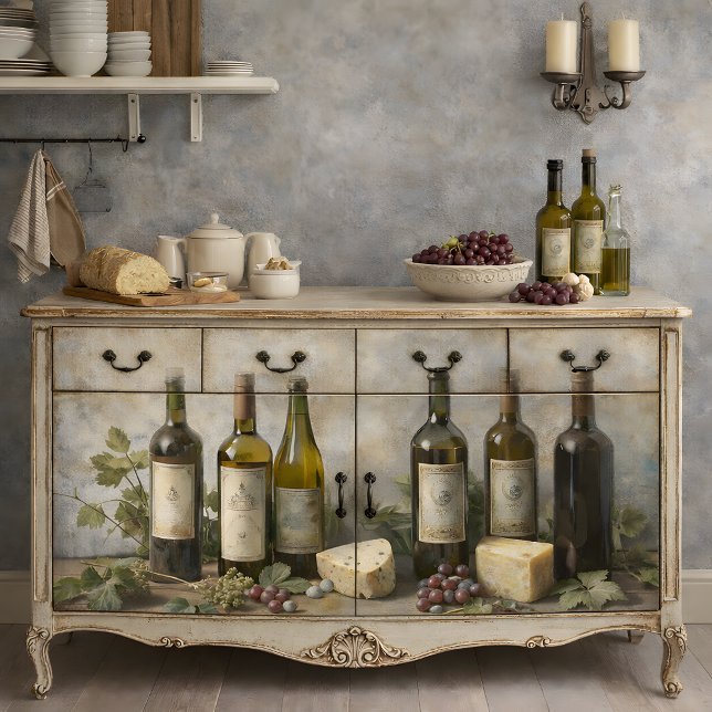 Papier Mousseline Vignoble Vintage en Découpage (Vintage Vineyard Decoupage Tissue Paper Mockup)
