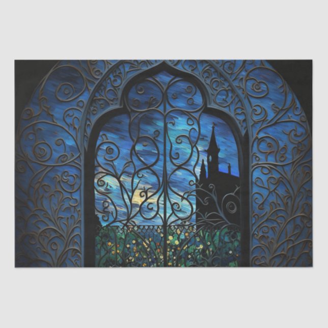 Papier Mousseline Village d'Arts numériques de nuit en verre (Recto)