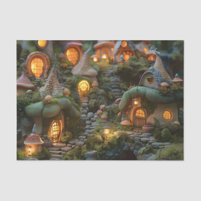 Papier Mousseline Village de Gnome (Recto)