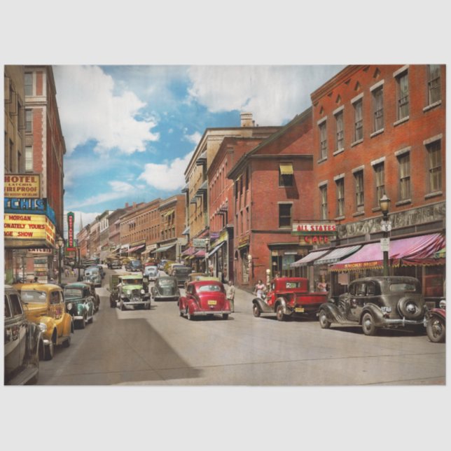Papier Mousseline Ville - Brattleboro VT - Pas de parking sur Main S (Recto)
