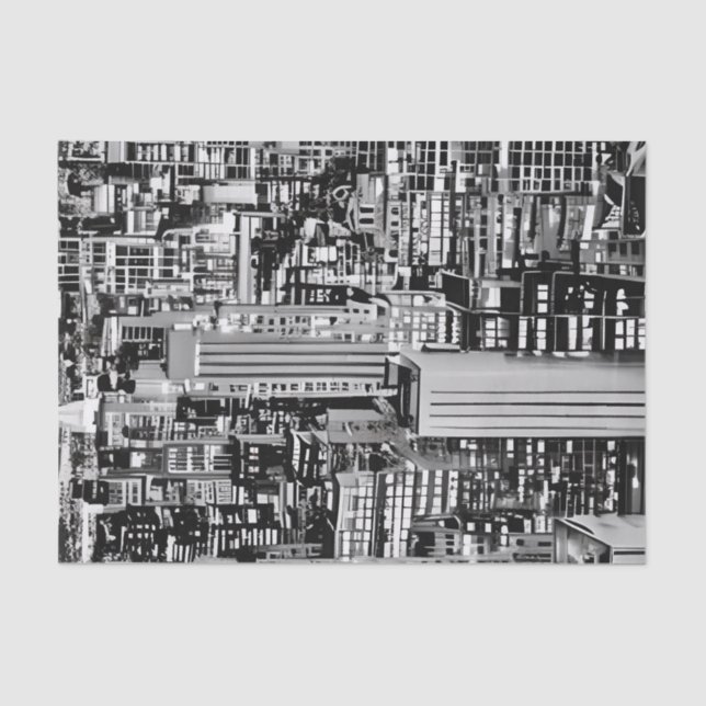 Papier Mousseline Ville de New York en noir et blanc (Recto)