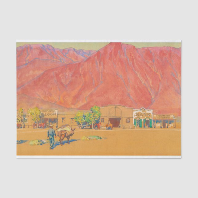 Papier Mousseline Ville et falaises par Maynard Dixon (Recto)