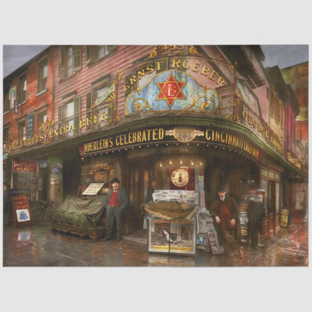 Papier Mousseline Ville - New York - Ernest Roeber's Cafe 1908 (Recto)