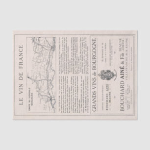 Papier Mousseline Vin Bourgogne vintage - Carte Découpage