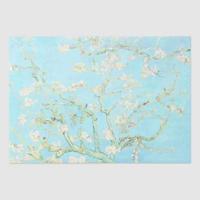 Papier Mousseline Vincent Van Gogh Almond Blossoms : Aqua (Recto)
