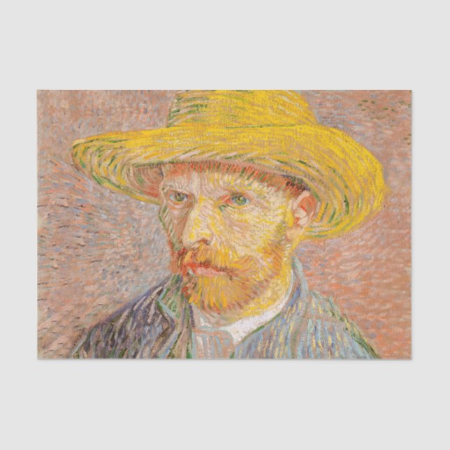 Papier Mousseline Vincent Van Gogh Auto-portrait peinture impression (Recto)